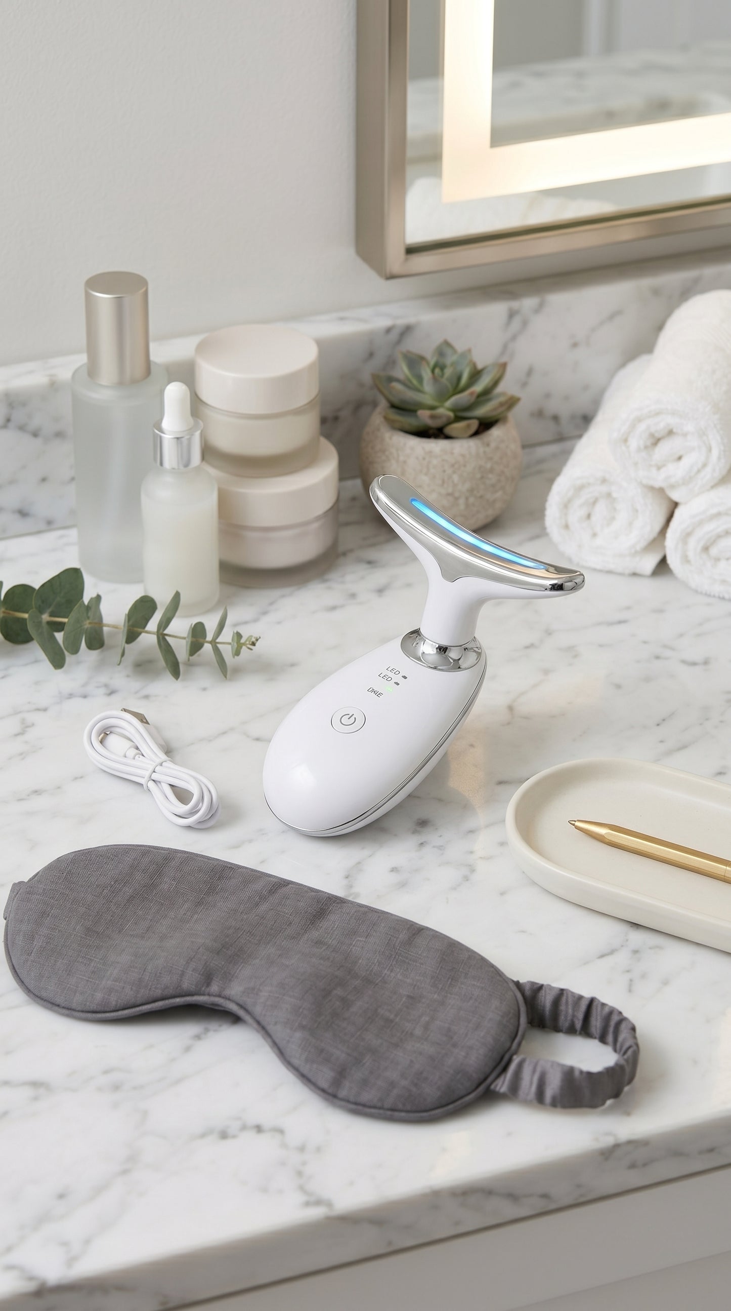 Massajeador facial LED